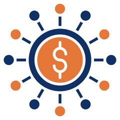 Crowdfunding solid color icon