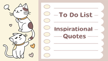 Cute cats with to do list and inspirational quotes for daily planning and motivation for cat lovers