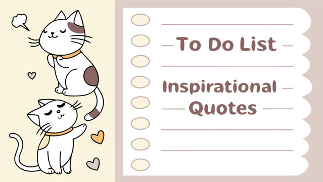 Cute cats with to do list and inspirational quotes for daily planning and motivation for cat lovers