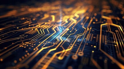 Technology background image showing shining circuit board