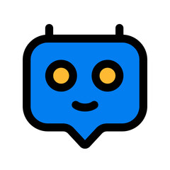 chat bot fill color icon