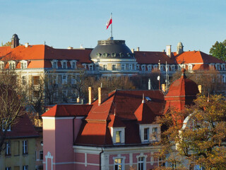 Obraz premium Stylowa zabudowa uzdrowiska Szczawno Zdrój.Dom Zdrojowy - dawny Grand Hotel.