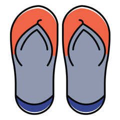 Summer Vacation Flip Flops Vector Icon Design