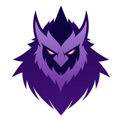 Fantasy Monster Logo with Jagged Fur and Deep Shadows in Vector Format