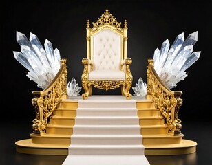 Ornate golden throne on steps