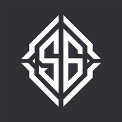 Geometric Monogram Logo with Beveled Effects on a Dark Business Background