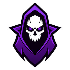 Obraz premium Ghostly Gaming Emblem with Purple Tones, Skeletal Accents, and Glowing Highlights