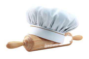 Chefs hat on a broken rolling pin baking failure