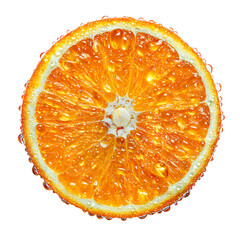 fresh slice of orange fruit with water drops