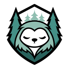Chilled Sloth Face Logo with Forest Palette and Simple Esports Styling