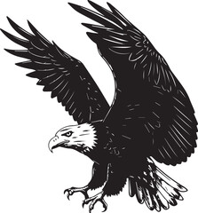 Side View of a Bald Eagle in Flight with Wings Spread and Talons Extended bird of prey raptor