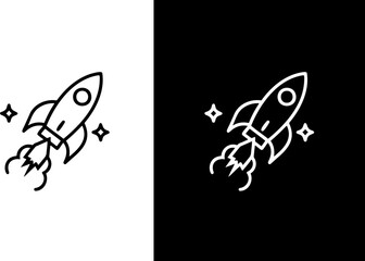 Rocket ship launch vector illustration for startup business and technology use