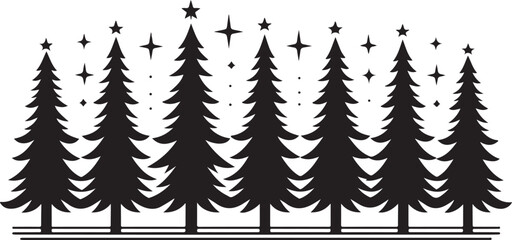 A vibrant illustration of a snow-covered winter forest with green fir trees perfect for the Christmas holiday season