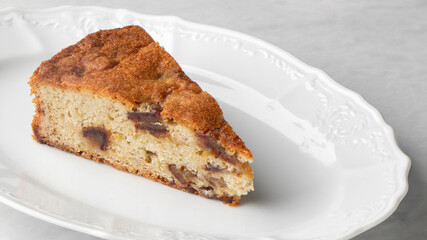 Rich fig and almond coffee cake, evoking Rustic Tuscany vibes, perfect for a serene Slow Food Sunday ritual
