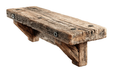 Rustic wooden bench displayed in natural for home and garden isolated on transparent background