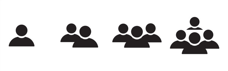 People line and flat icons set. Team of workers. User profile symbol. Group of people. Group of users collection. Persons symbol. Men women. Crowd of humans.Organizational Vector Icons for Cargo and I