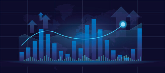 blue line chart stock market