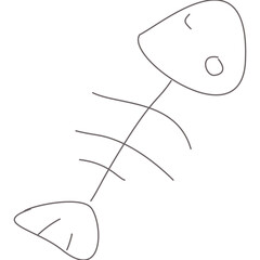 Fish bone cartoon