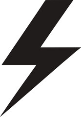 Solid Black Lightning Energy Icon