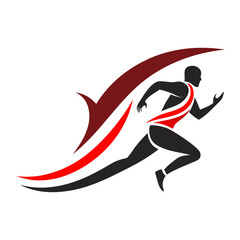 Vector Speed Emblem Featuring Stylized Runner and Swift Swoosh Trails