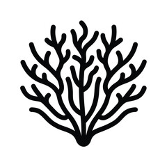 Coral Outlined In Bold Vector Illustration