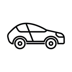 Electric Car Outline Vector Illustration