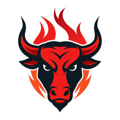 Hyper-Stylized Bull with Speed Lines and Flame-Lit Borders