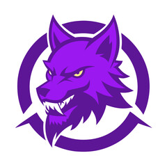 Purple Snarling Wolf Through Steel Ring with Gradient Team Crest