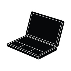 Laptop With Closed Lid Outline Vector Illustration