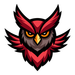 Aggressive Owl Vector with Feathered Wings and Bold Shadow Strokes