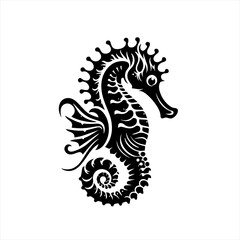 Vector art of a stylized seahorse illustration