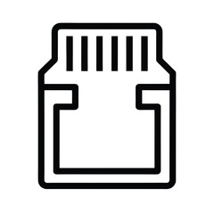 MicroSD Card Outline Vector Illustration
