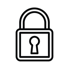 Padlock Outlined In Bold Vector Illustration