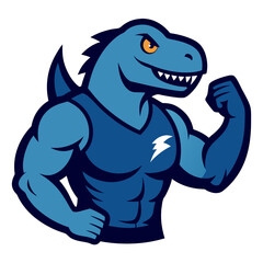 Fighting Dino Character with Stylized Muscles for Esport Logo