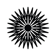 Obraz premium Sea Urchin Outlined Icon Vector Illustration