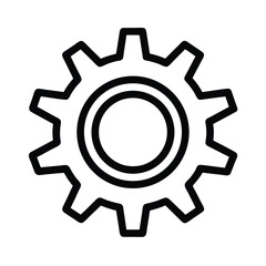 Settings Gear Outline Vector Illustration