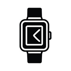 Smartwatch With Digital Display Outline Vector Illustration