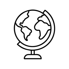 Globe icon in thin line style representing environmental concept  