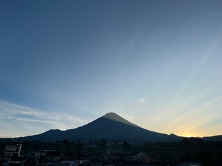 mount sindoro in Indonesia, view in the morning