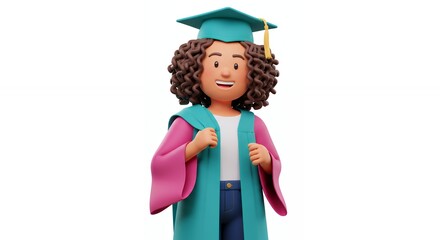 Cartoon graduation character illustration
