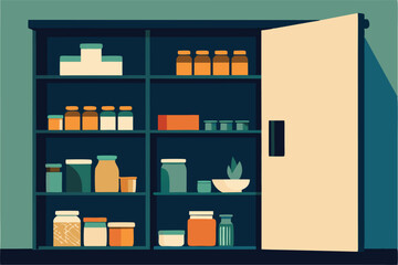 vector of kitchen pantry organization with labeled.eps