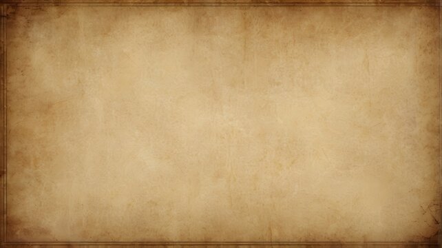 Vintage aged paper texture with a dark grunge border and empty center. Old parchment background for design and text.