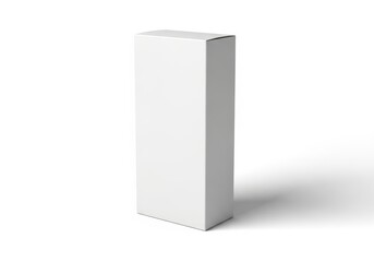 A blank white cardboard box isolated on white background