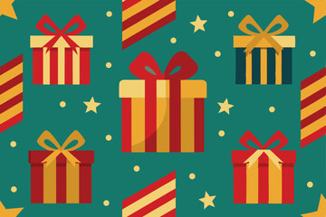 vector pattern of wrapped presents with stars  st (1).eps