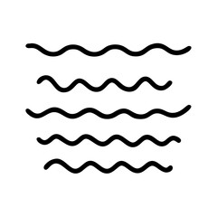 Set of wavy horizontal lines. Marker hand-drawn line border set and scribble design elements. Lines hand drawn paint brush stroke. Vector set isolated .