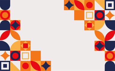 Retro flat colorful geometric background