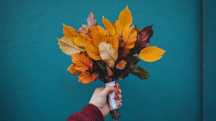 A bouquet of autumn leaves