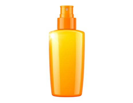 Sunscreen bottle on transparent background, summer skincare product photo, health and 