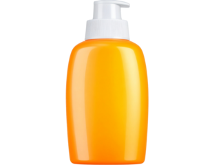 Sunscreen bottle on transparent background, summer skincare product photo, health and  