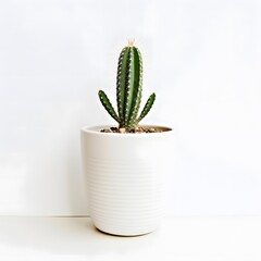 cactus in pot on isolated background.